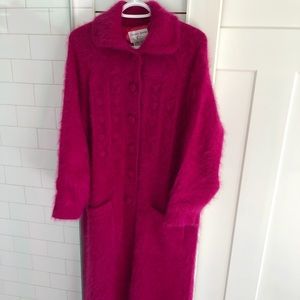 NWT Angora Wool Button Front Sweater Coat